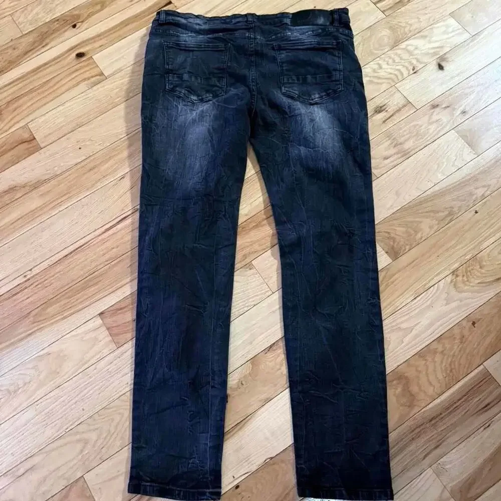 DSATR Premium Disaster Black Distressed Jeans Size 38